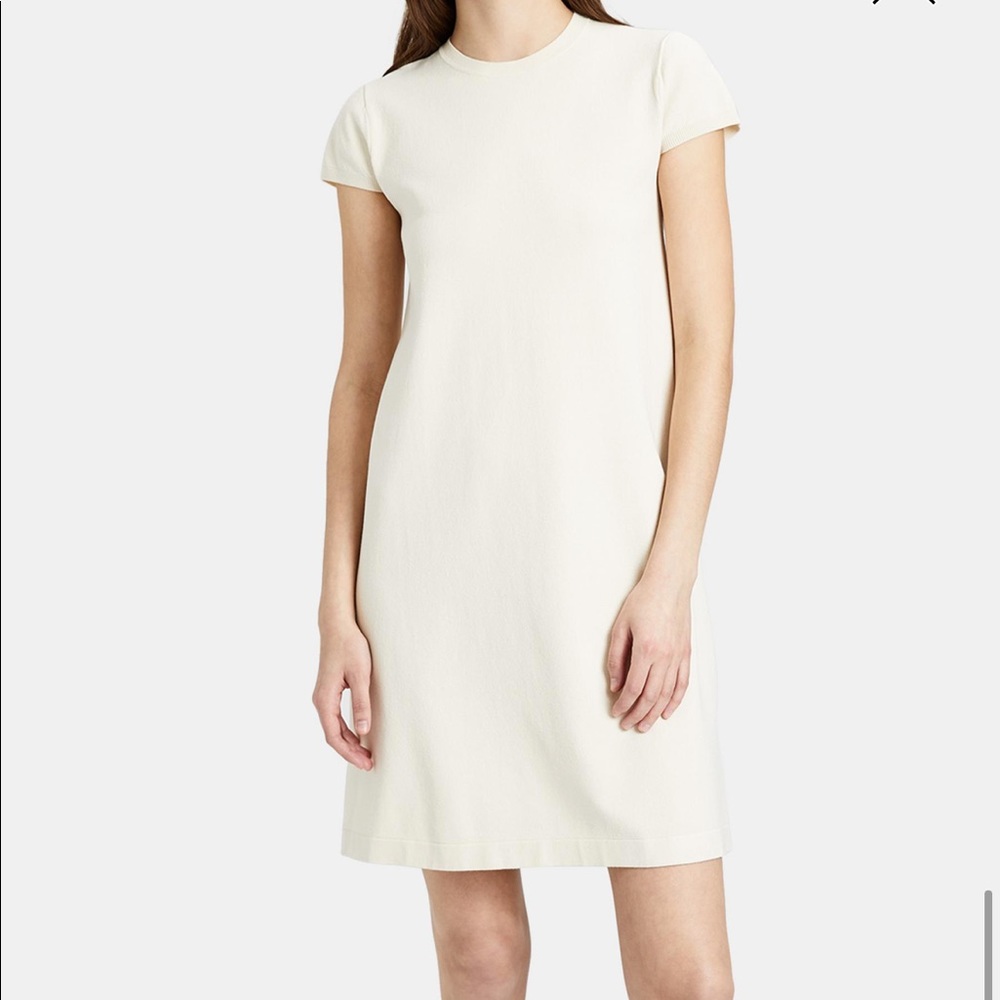 Theory Cream Empire Knit Dress